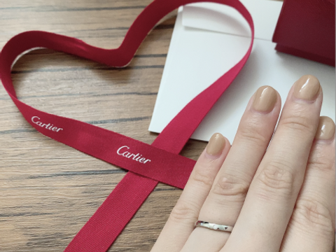 【カルティエ(Cartier)の口コミ】 カルティエは昔から憧れで、一生つける結婚指輪はやっぱりCartierがいいな…