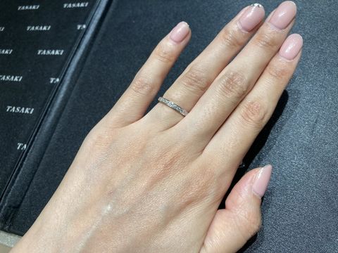 【TASAKI(タサキ)の口コミ】 ハーフエタニティで、丸みが少ないデザインだけど角張りすぎない、丈夫で…