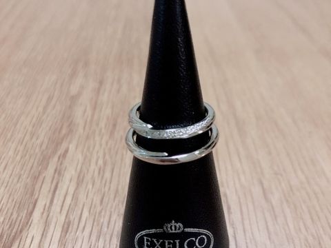 【エクセルコダイヤモンド(EXELCO DIAMOND)の口コミ】 婚約指輪をマリアージュオワゾーにしたので、結婚指輪も同じ種類にしまし…
