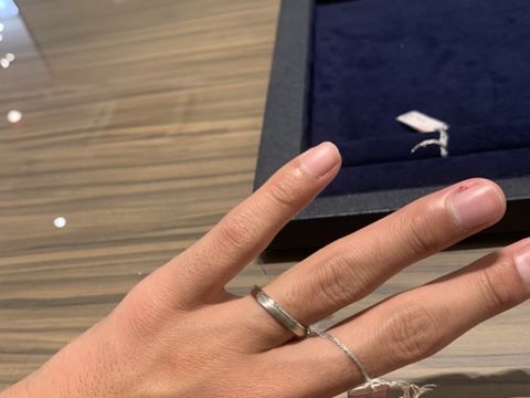 【BIJOUPIKO(ビジュピコ)の口コミ】 シンプルかつ新郎側にしては少し太めな感じでプラチナ95で写真のようなシ…