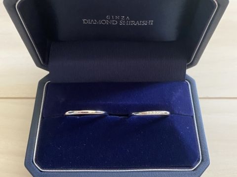 【銀座ダイヤモンドシライシの口コミ】 新郎新婦それぞれ好きなデザインを選びました。一生身に付けるものなので…