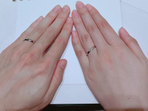 【アイプリモ(I-PRIMO)の口コミ】 二人とも指が長めだったので指輪は細いものよりも少し太さがある指輪の方…