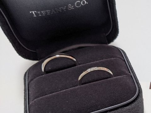 【ティファニー(Tiffany & Co.)の口コミ】 婚約指輪がTiffanyだったので、あわせて結婚指輪もTiffanyで購入しました…