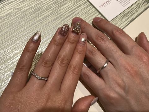 【TRECENTI(トレセンテ)の口コミ】 トレセンテさんのハーフエタニティタイプのVのものを試着しました。トレセ…