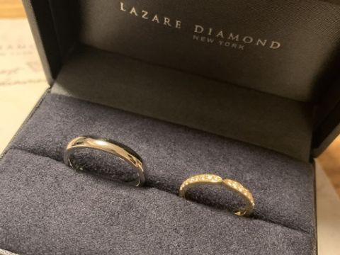 【ラザール ダイヤモンド(LAZARE DIAMOND)の口コミ】 ゴールドのハーフエタニティリングです。他にも沢山リングを見ましたが、…