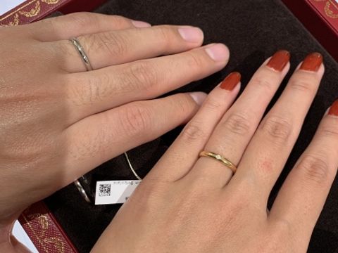 【カルティエ(Cartier)の口コミ】 今までつけたことのなかったゴールドリングを始めて着用しました！シンプ…