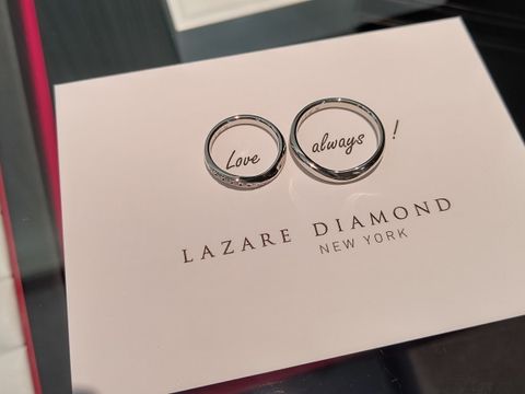 【ラザール ダイヤモンド(LAZARE DIAMOND)の口コミ】 普段、仕事で指輪ができないため、ダイヤモンドがたくさんついているきら…