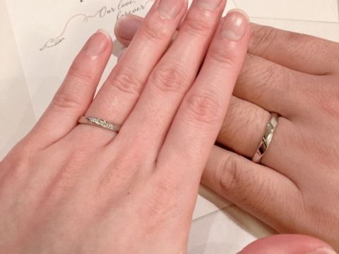 【アイプリモ(I-PRIMO)の口コミ】 ウェーブの指輪が好みなのでペアリングや婚約指輪はウェーブのデザインが…
