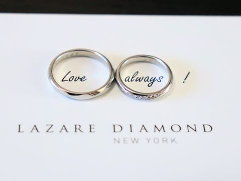 【ラザール ダイヤモンド(LAZARE DIAMOND)の口コミ】 自分側が普段指輪をつけないため、たくさん悩んだが直感で気に入ったもの…