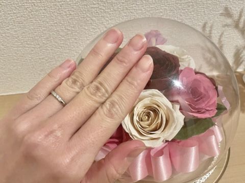 【MIKIMOTO(ミキモト)の口コミ】 試着前はカーブタイプに憧れがありましたが、結婚指輪らしい雰囲気が出る…
