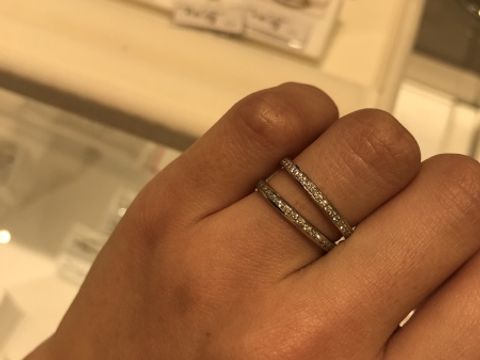 【festaria bijou SOPHIA(フェスタリア ビジュソフィア)の口コミ】 縁の太さやダイヤモンドの大きさによって違った見え方をするので、いろい…