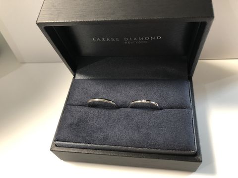【ラザール ダイヤモンド(LAZARE DIAMOND)の口コミ】 彼が婚約指輪をこちらで購入し、とても素敵だったため、結婚指輪もこちら…