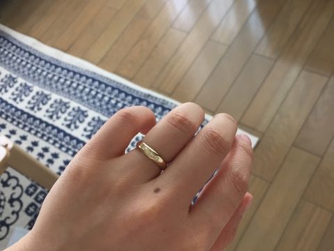 【ジュエリーKの口コミ】 オーダーメイドでした。太めの丸っこいリングをお願いしました！！サンプ…