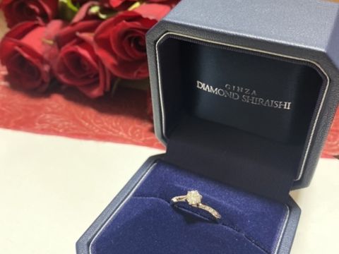 【銀座ダイヤモンドシライシの口コミ】 どこから見ても美しく輝くダイヤのセッティング、カットに着目して指輪選…
