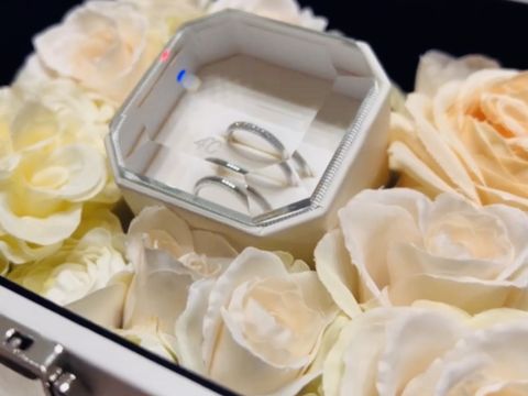 【4℃ BRIDAL(ヨンドシーブライダル)の口コミ】 男性の指輪にデザイン性があったこと、女性の指輪がハーフエタニティだっ…