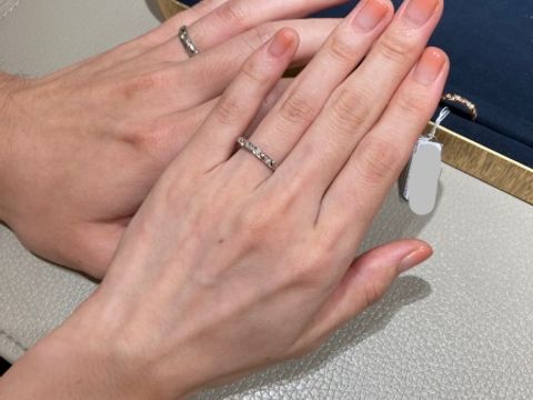 【ショーメ(CHAUMET)の口コミ】 婚約指輪もショーメにさせていただいたので、結婚指輪もセットでつけたい…