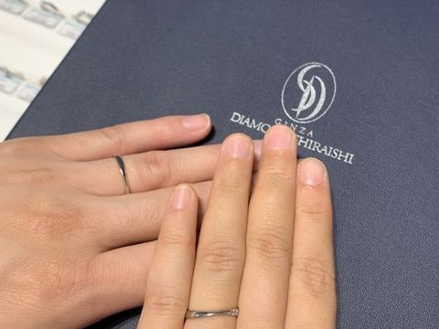 【銀座ダイヤモンドシライシの口コミ】 お守りという意味をもつ指輪です。つけ心地がとてもよく細身のため指が長…