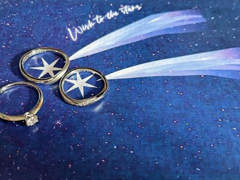 【アイプリモ(I-PRIMO)の口コミ】 婚約指輪がアイプリモの星座をモチーフにした指輪だったため、婚約指輪と…