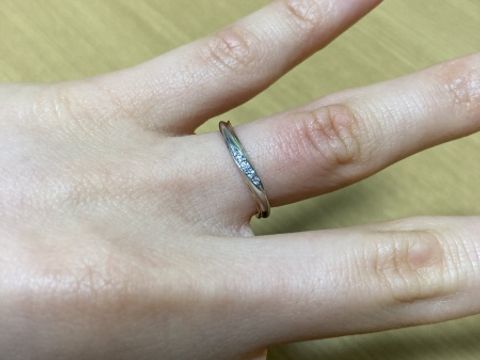 【ケイウノ ブライダル(K.UNO BRIDAL)の口コミ】 婚約指輪をこちらで購入したので、それとセットで合う結婚指輪を探してい…