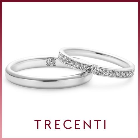 【TRECENTI(トレセンテ)】【一つの原石から生まれたダイヤモンドを分かち合う】フェリーチェ 双子ダイヤモンド（FELI-FM TW／FELI-FL0.05TW)