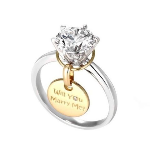 【Gran‐D(グランディー)】サプライズ専用【プロポーズリング】大きなキュービックジルコニアがインパクト大☆サプライズプロポーズにもってこいなアイテム！