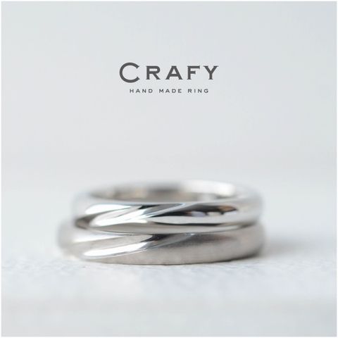 【CRAFY(クラフィ)】【ふたりで手作り】王道プラチナのライン彫り結婚指輪