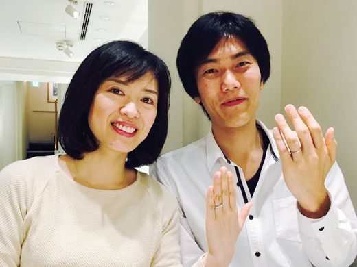 ふたりのリングのデザインの統一性が決め手となりました_716