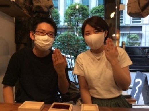 2人の希望が詰まったステキな指環を作って頂きました!!〜銀座店〜
