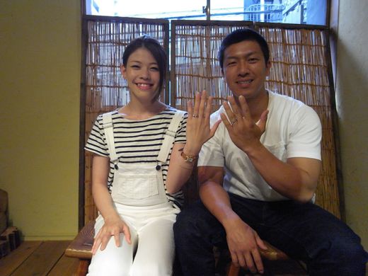 良い指輪ができて2人とも満足してます!