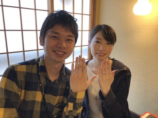 すてきな指輪を作って頂きました。変化を楽しみつつ、夫婦生活を