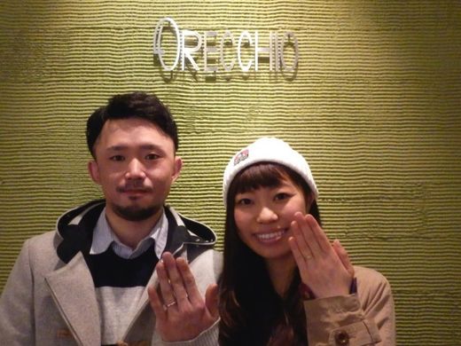 【オレッキオ 横浜元町店】エメラルドカットのダイヤモンドが良いと決めていたので !理想通りに出来上がってとても満足です♡ 