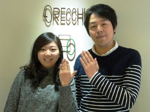 【オレッキオ 銀座店】エメラルドカットダイヤが輝く結婚指輪