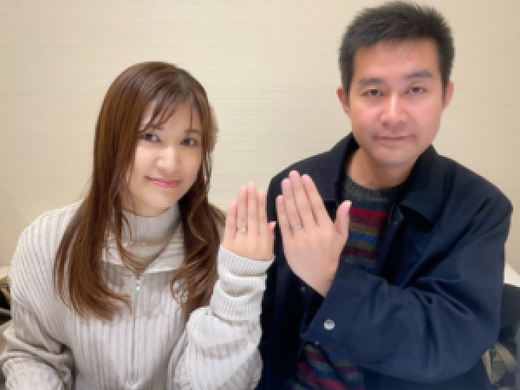 滋賀県大津市｜ユカホウジョウの婚約指輪・結婚指輪をご成約いただきました