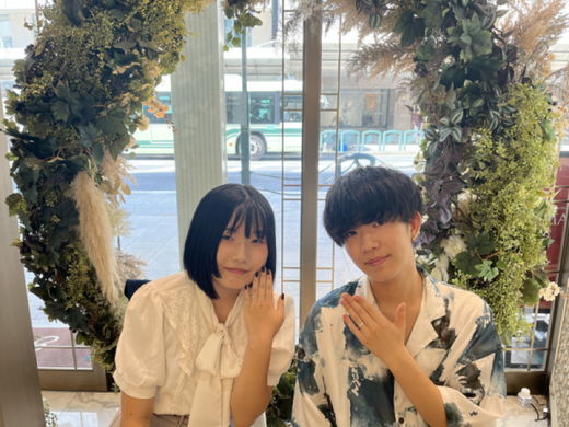 大阪府和泉市｜思い出作りに手作りペアリングを作成いただきました