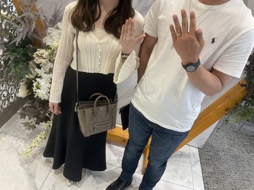  滋賀県湖南市　Pt999を使用した鍛造リングでパイロットブライダルの結婚指輪をご成約頂きました