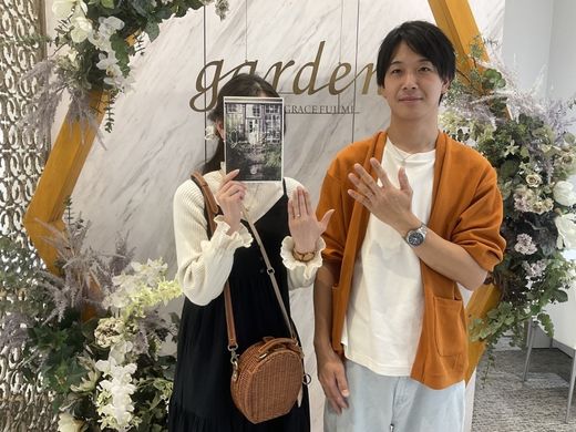京都市 フィッシャー・インセンブレの結婚指輪とリトルガーデンの婚約指輪を一緒にご成約頂きました