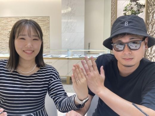 北海道札幌市｜究極の輝きを持つ「IDEAL」婚約指輪・の強度を誇る「フィッシャー」の結婚指輪をご成約頂きました