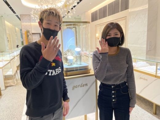 岐阜県 思い出作りに手作り指輪（ペアリング）を作成頂きました