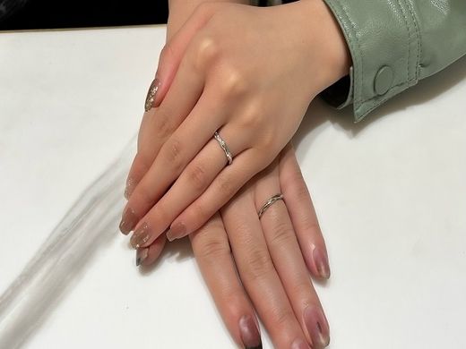 滋賀県東近江市｜エメラルドカットの入ったジューラの結婚指輪をご成約頂きました