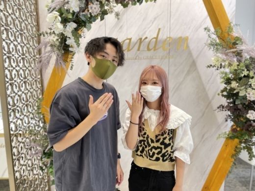 大阪府寝屋川市・枚方市 手作りペアリング(指輪)を作成頂きました