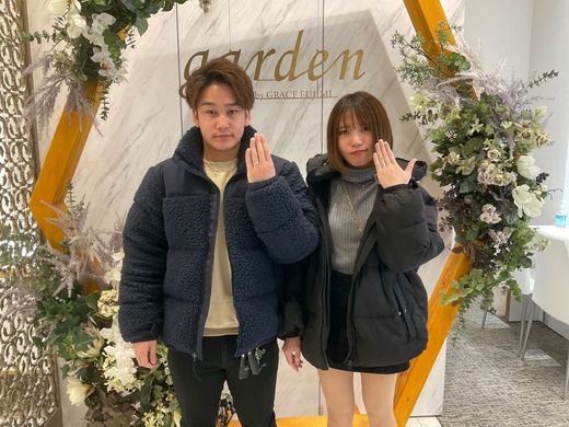 滋賀県 アイデアルダイヤモンドの婚約指輪とパイロットブライダルの結婚指輪をご成約頂きました