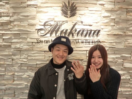 実際に完成した指輪を着けられた時は、とても感動しました。