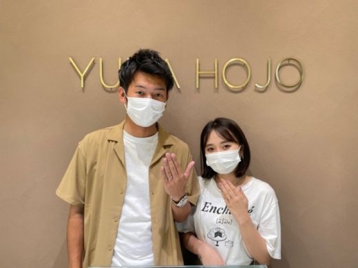 滋賀県草津市　ユカホウジョウの婚約指輪・結婚指輪をご成約いただきました
