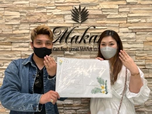 京都市 ハワイアンジュエリーマカナの婚約指輪・結婚指輪をご成約いただきました