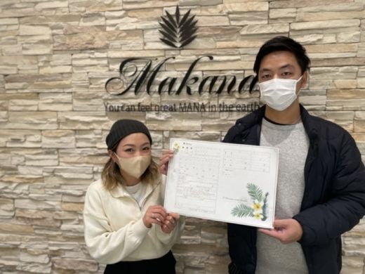大阪枚方市・阿倍野区 マカナの結婚指輪(ハワイアンジュエリー)をご成約頂きました