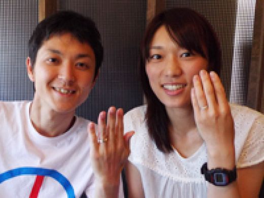 TASAKIのエンゲージリングとBRIDGEのマリッジリング