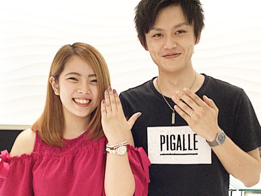 ２色使いが可愛いストレートリング☆