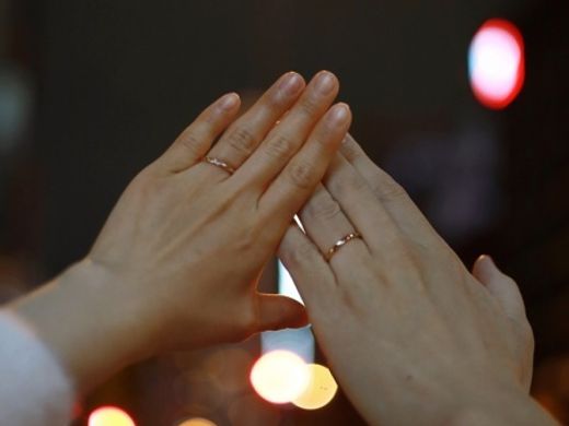 リラックスして指輪を選ぶことができた