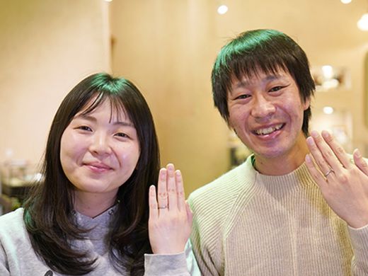 聖書のみことばが入った2人の特別な指輪をとっても素敵に作ってくださり、本当にありがとうございました!