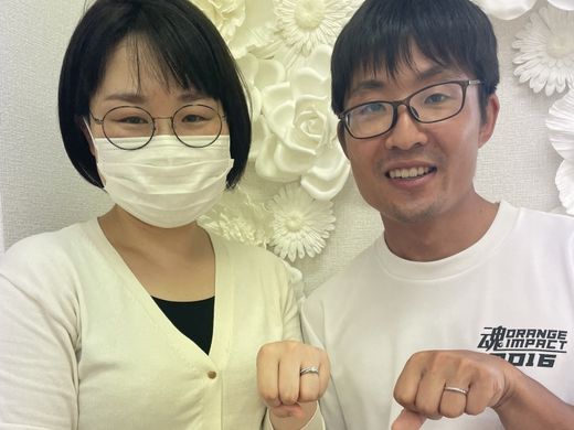 ペアリング、婚約指輪、結婚指輪をつくりました。 とても良い指輪ができて満足です。 ありがとうございました。
